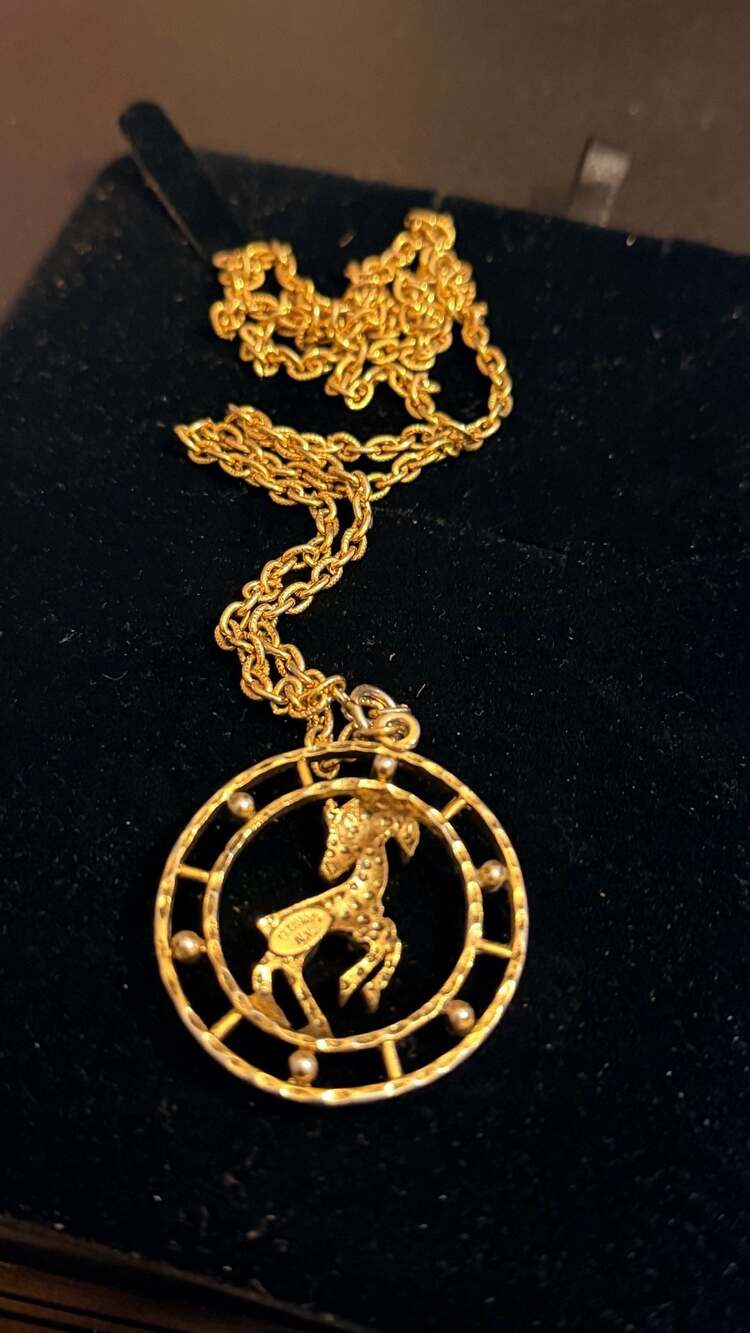 Vintage Celebrity N.Y. Aries Zodiac Pendant Necklace